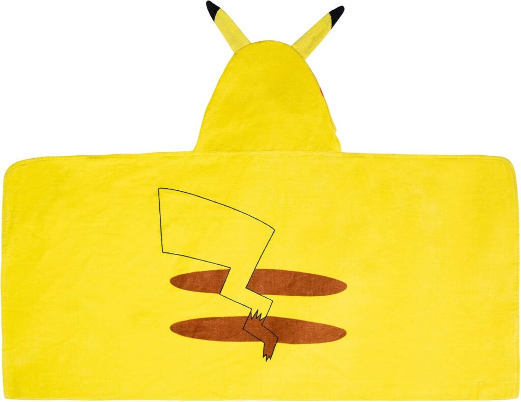 Franco Pokémon Pikachu Hooded Towel Wrap, 24 × 50 Inches